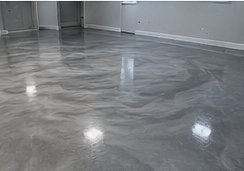 Silver epoxy floor sample