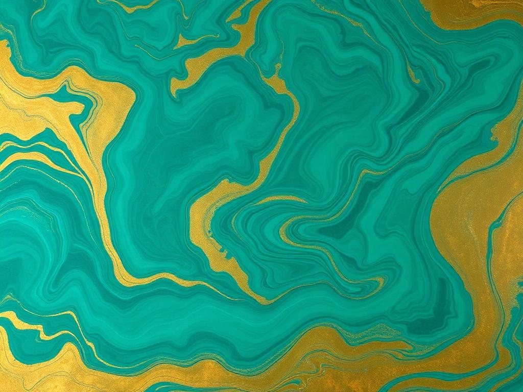 Teal & Gold epoxy floor sample